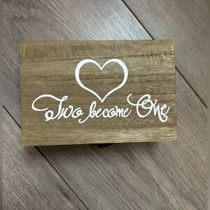 Wooden Juvale Ring Bearer Box - with Heart Design